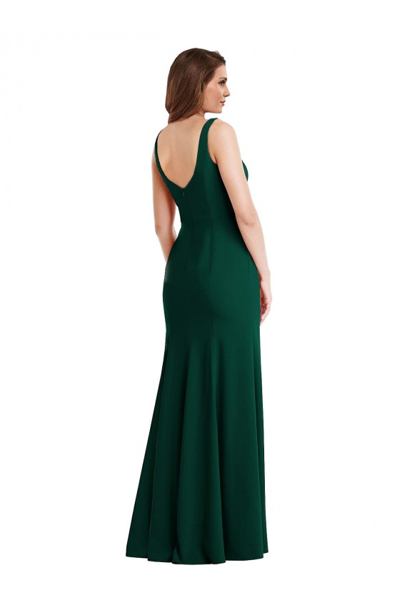 Midnight Green Trumpet Square Neck Long Semi Formal Evening Dress Canada Online
