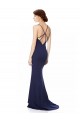 Open Back Navy Blue Mermaid High Neck Long Formal Evening Dress Canada Online