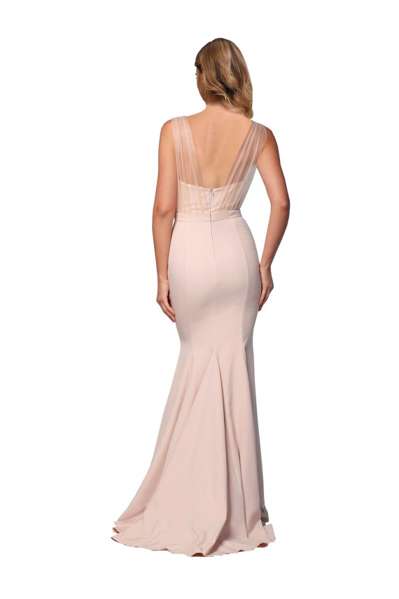 Low Back Nude Sheath Sweetheart Long Formal Evening Dress Canada Online