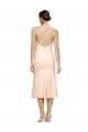 Open Back Nude Sheath V-Neck Midi Length Evening Dress Canada Online