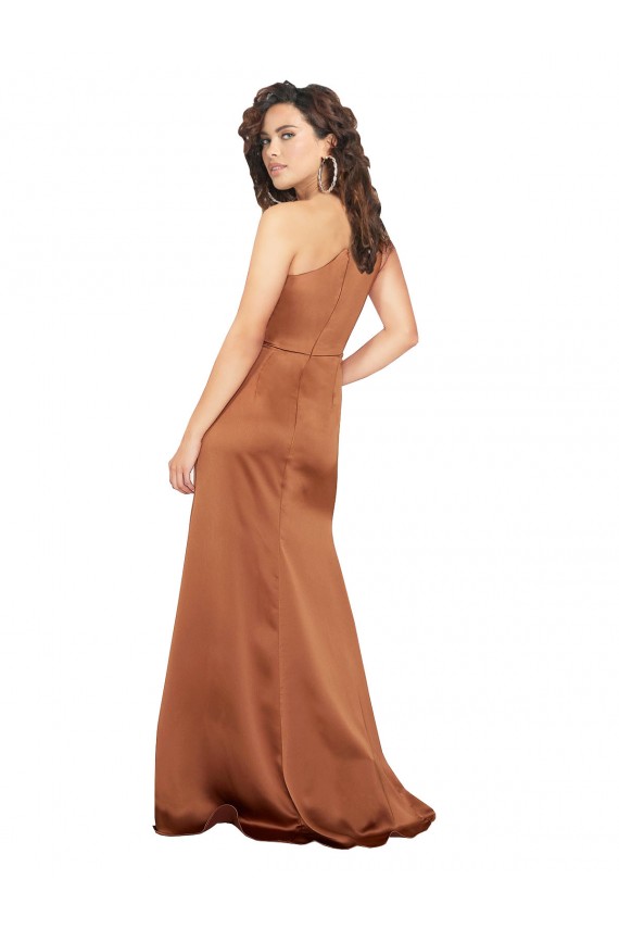 Orange A-Line One Shoulder Long Formal Dress Canada Online