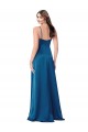 Low Back Peacock Blue A-Line Cowl Neck Long Formal Evening Dress Canada Online