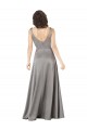 Pearl Grey A-Line V-Neck Long Formal Evening Dress Canada Online