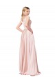 Pink A-Line High Neck Long Formal Evening Dress Canada Online