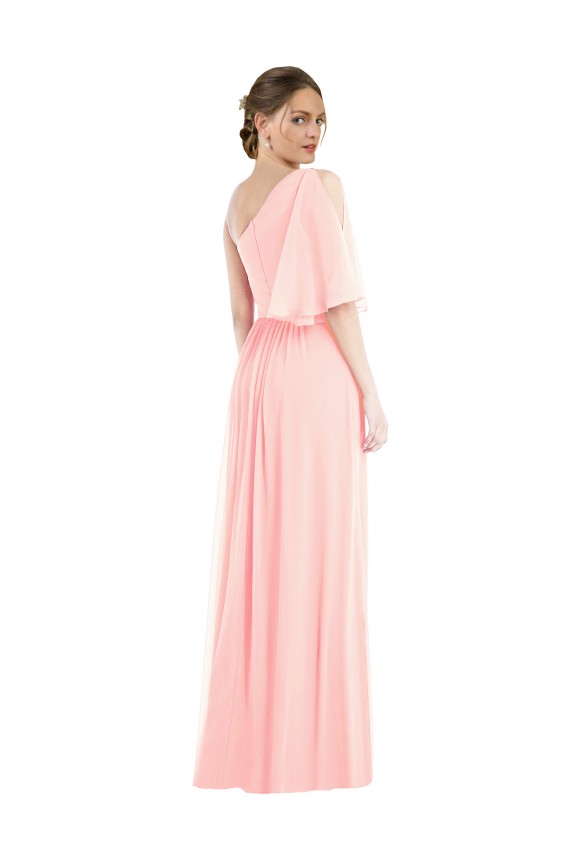 Pink A-Line One Shoulder Long Semi Formal Evening Dress Canada Online
