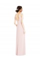Low Back Pink A-Line V-Neck Long Black Tie Evening Dress Canada Online