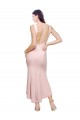 Low Back Pink Sheath High Neck Midi Length High Low Evening Dress Canada Online