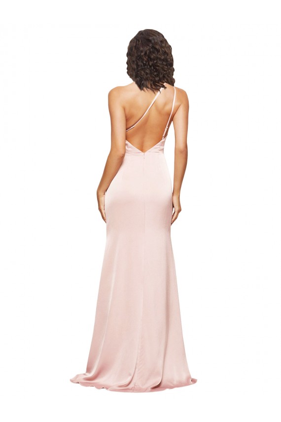 Low Back Pink Sheath One Shoulder Long Formal Evening Dress Canada Online