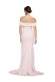 Low Back Pink Sheath Square Neck Sweep Train Formal Evening Dress Canada Online