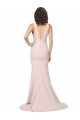 V-Back Pink Sheath V-Neck Sweep Train Black Tie Evening Dress Canada Online