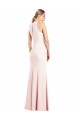 Keyhole Back Pink Trumpet V-Neck Long Semi Formal Evening Dress Canada Online