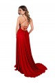Open Back Red A-Line Square Neck Long Semi Formal Evening Dress Canada Online
