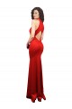 Keyhole Back Red Mermaid Halter Neck Long Formal Evening Dress Canada Online