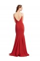 Open Back Red Mermaid V-Neck Long Formal Evening Dress Canada Online