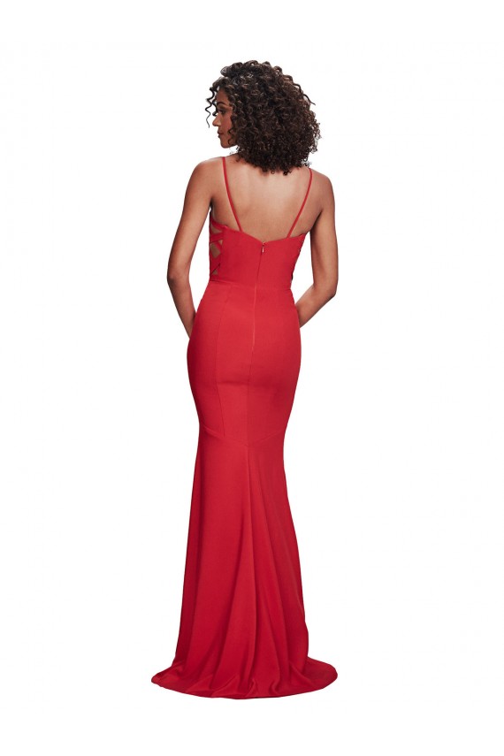 Red Mermaid Spaghetti Straps Long Evening Dress Canada Online