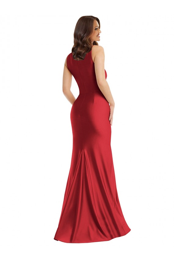 Red Mermaid Square Neck Long Plus Size Formal Evening Dress Canada Online