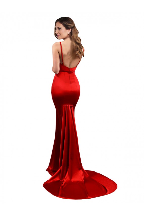 Low Back Red Mermaid Sweetheart Long Evening Dress Canada Online