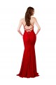 Open Back Red Mermaid V-Neck Long Formal Dress Canada Online