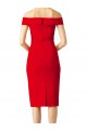 Red Sheath Off the Shoulder Cocktail Length Formal Evening Dress Canada Online