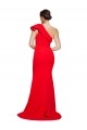 Red Sheath One Shoulder Sweep Train Semi Formal Evening Dress Canada Online