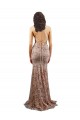 Open Back Rose Gold Mermaid High Neck Long Formal Evening Dress Canada Online