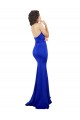 Low Back Royal Blue Mermaid High Neck Long Formal Evening Dress Canada Online