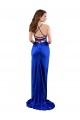 Open Back Royal Blue Sheath Cowl Neck Long Formal Evening Dress Canada Online
