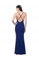 Open Back Royal Blue Sheath V-Neck Long Formal Dress Canada Online