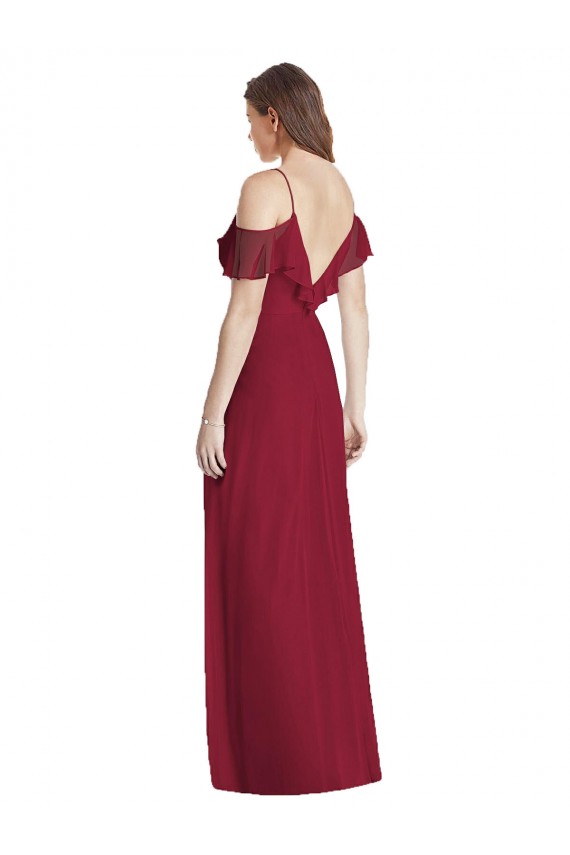 V-Back Royal Blue Trumpet V-Neck Long Semi Formal Evening Dress Canada Online