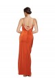 Open Back Rust Sheath Cowl Neck Sweep Train Formal Evening Dress Canada Online