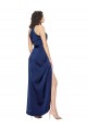 Sapphire A-Line High Neck Long High Low Evening Dress Canada Online
