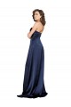 Low Back Sapphire A-Line High Neck Long Formal Evening Dress Canada Online