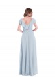 V-Back Sea Glass A-Line V-Neck Long Black Tie Evening Dress Canada Online