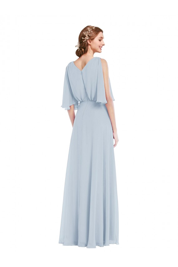 Sea Glass A-Line V-Neck Long Evening Dress Canada Online