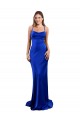 Open Back Royal Blue Sheath Cowl Neck Long Formal Evening Dress Canada Online