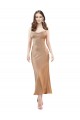 Open Back Rose Gold Sheath Cowl Neck Midi Length Formal Evening Dress Canada Online