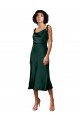 Hunter Sheath Cowl Neck Midi Length Black Tie Evening Dress Canada Online