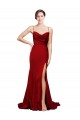 Open Back Burgundy Sheath Cowl Neck Sweep Train Black Tie Evening Dress Canada Online