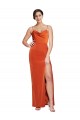 Open Back Rust Sheath Cowl Neck Sweep Train Formal Evening Dress Canada Online