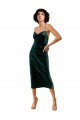 Open Back Dark Green Sheath Cowl Neck Midi Length Formal Dress Canada Online