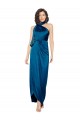 Peacock Blue Sheath High Neck Long Formal Evening Dress Canada Online