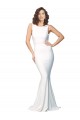 V-Back Ivory Sheath High Neck Long Formal Evening Dress Canada Online