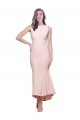 Low Back Pink Sheath High Neck Midi Length High Low Evening Dress Canada Online