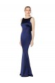 Low Back Dark Navy Sheath High Neck Long Formal Evening Dress Canada Online
