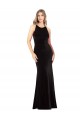 Open Back Black Sheath Jewel Neck Long Formal Evening Dress Canada Online
