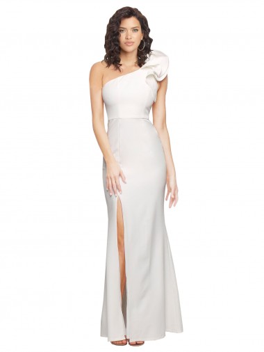 Ivory Sheath One Shoulder Long Formal Evening Dress Canada Online