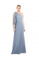 Smoke Blue Sheath One Shoulder Long Formal Dress Canada Online