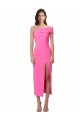Fuchsia Sheath One Shoulder Midi Length Formal Evening Dress Canada Online