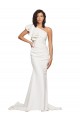 Ivory Sheath One Shoulder Sweep Train Semi Formal Evening Dress Canada Online