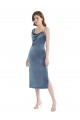 Dusty Blue Sheath One Shoulder Long Semi Formal Evening Dress Canada Online